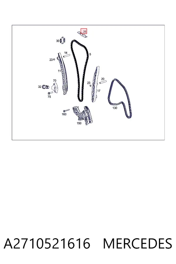 Tłumik drgań łańcucha rozrządu górny A2710521616 Mercedes