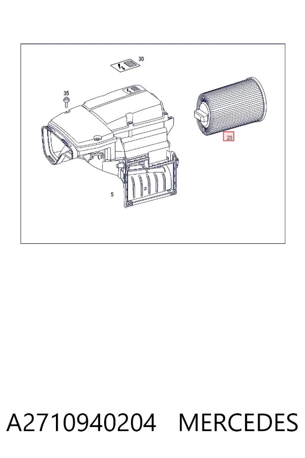 Filtr powietrza A2710940204 Mercedes