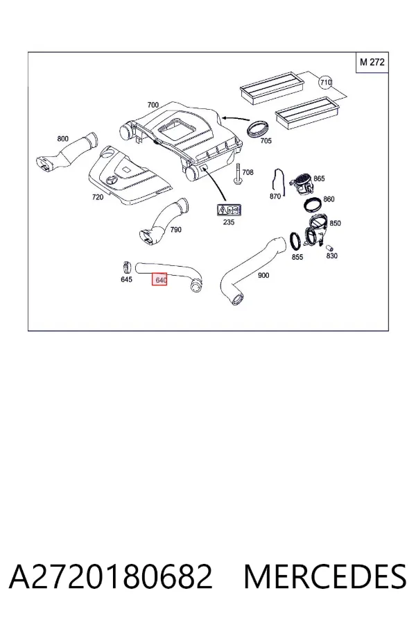 Wlot powietrza do filtra powietrza A2720180682 Mercedes