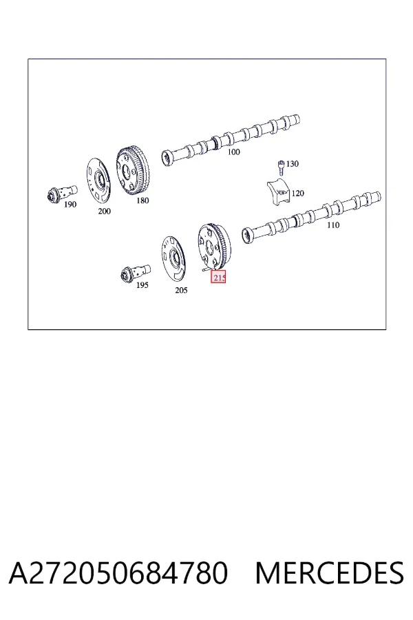 Koło zębate walcowe wałka rozrządu wydechowego A272050684780 Mercedes
