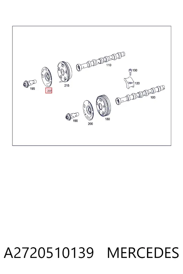 Koło sygnałowe czujnika wałka rozrządu A2720510139 Mercedes