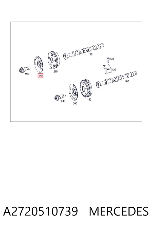 Koło sygnałowe czujnika wałka rozrządu A2720510739 Mercedes