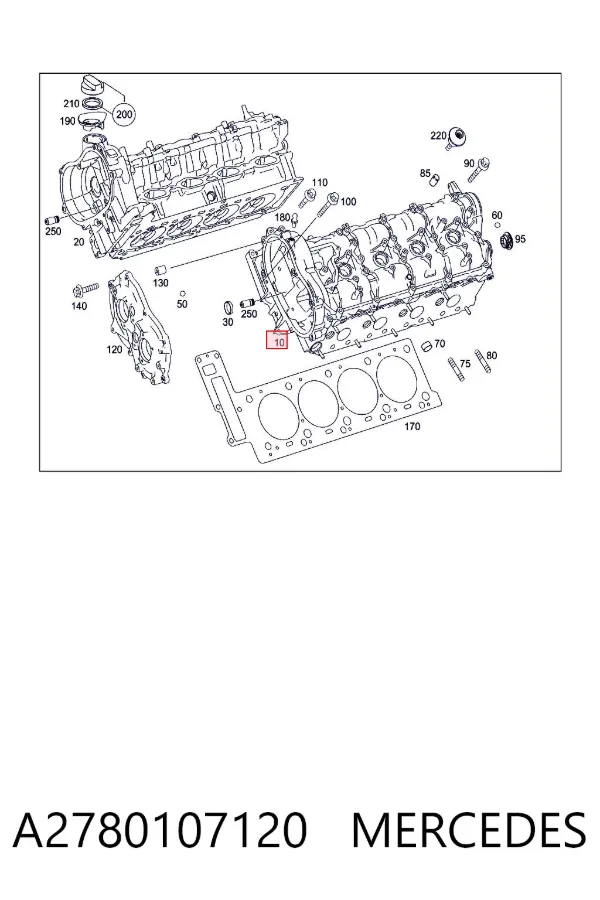 Głowica cylindrów A2780107120 Mercedes