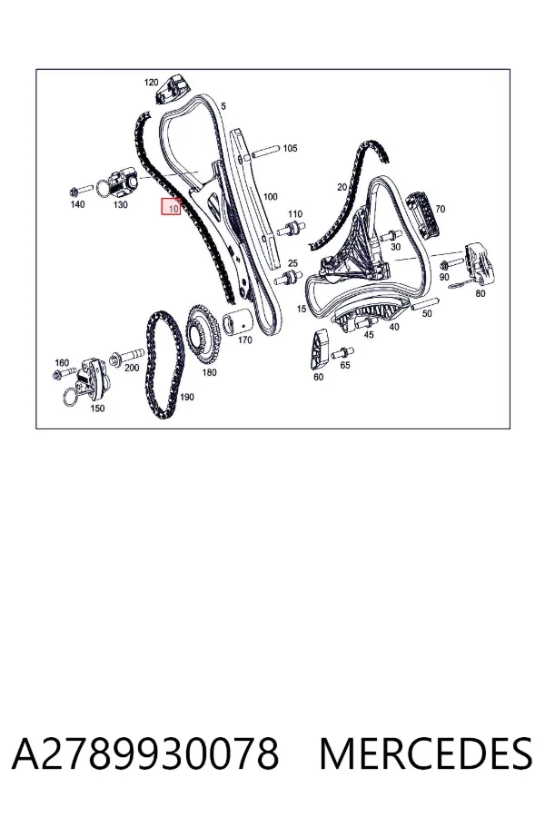 Łańcuch rozrządu prawy A2789930078 Mercedes