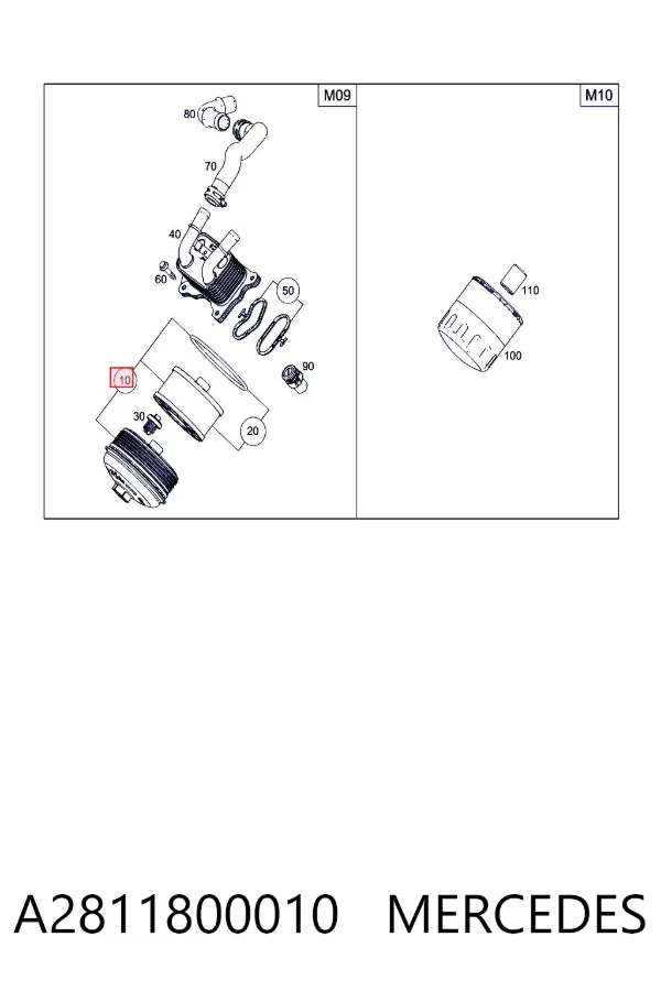 Pokrywa filtra oleju A2811800010 Mercedes