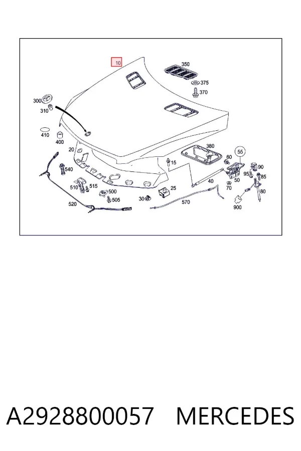 Maska silnika A2928800057 Mercedes
