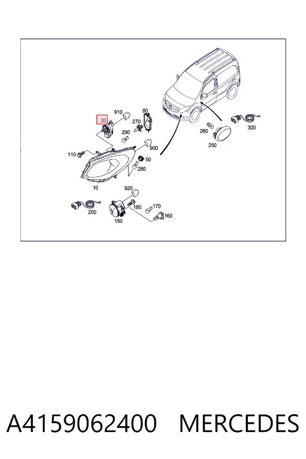 Korektor swiatel A4159062400 Mercedes