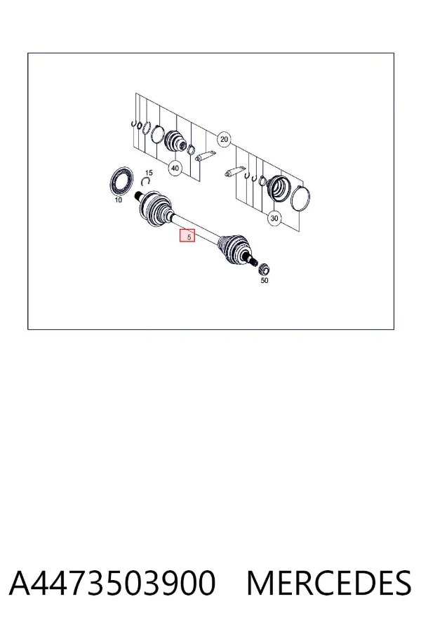 Półoś tylna A4473503900 Mercedes