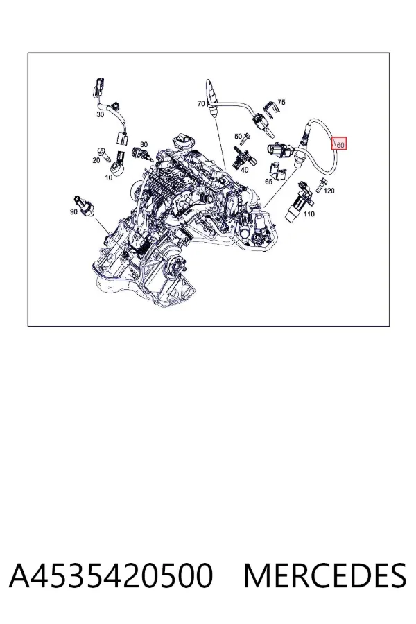 Sonda lambda czujnik tlenu przed katalizatorem A4535420500 Mercedes