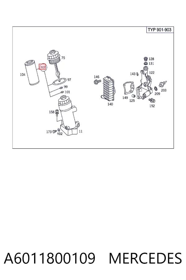 Filtr oleju A6011800109 Mercedes
