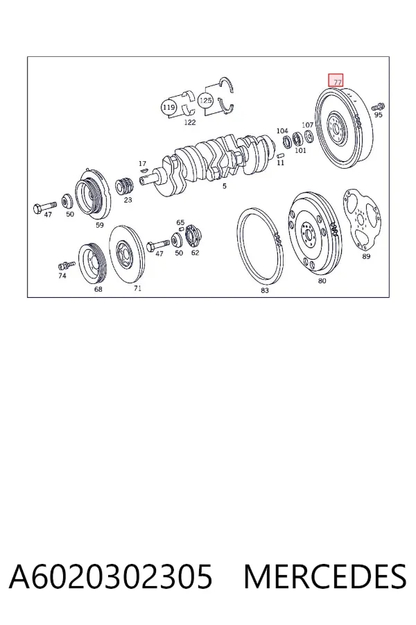 Koło zamachowe silnika A6020302305 Mercedes
