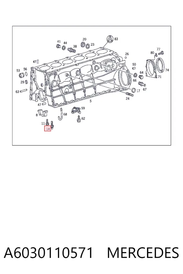 Śruba pokrywy panewki głównej A6030110571 Mercedes