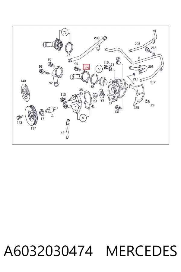 Obudowa termostatu A6032030474 Mercedes