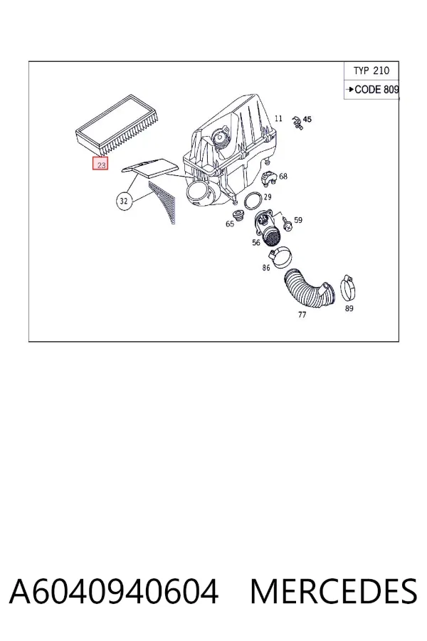 Filtr powietrza A6040940604 Mercedes