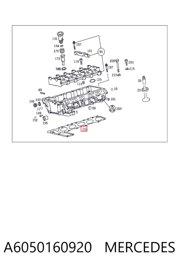 Uszczelka głowicy cylindrów A6050160920 Mercedes