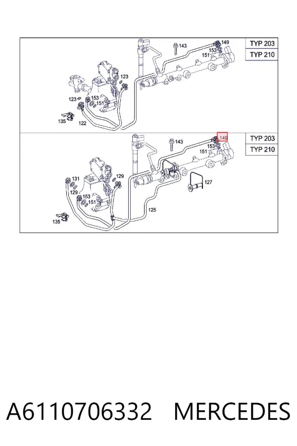 Rurka paliwa, zestaw A6110706332 Mercedes