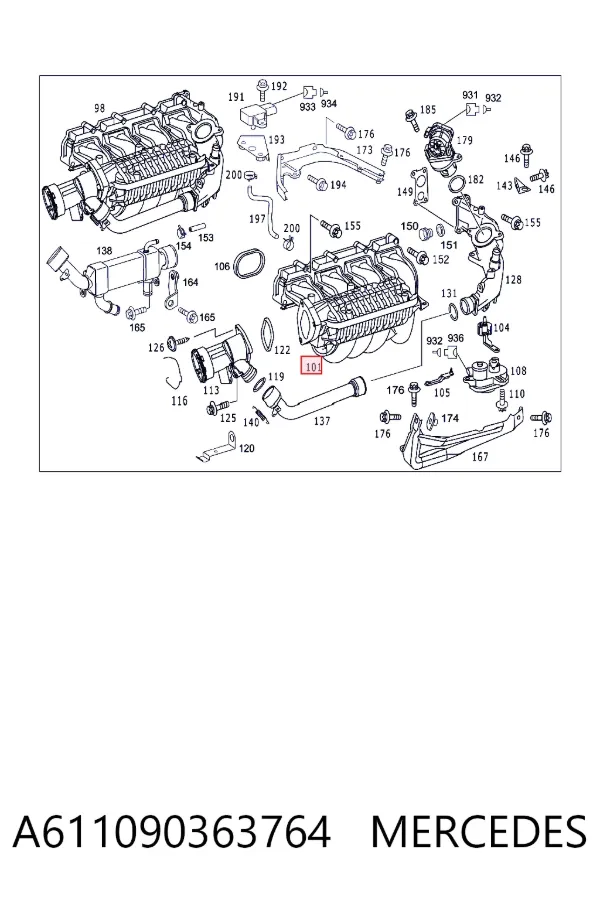 Kolektor ssący A611090363764 Mercedes
