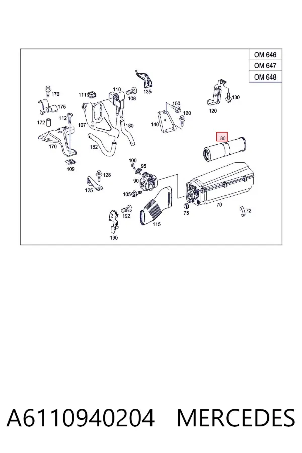 Filtr powietrza A6110940204 Mercedes