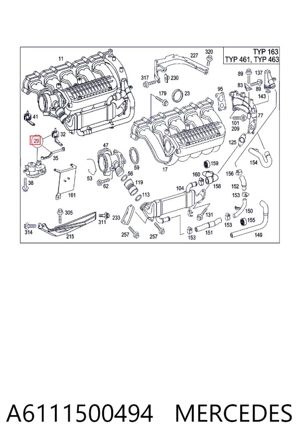 Aktuator klap kolektora ssącego A6111500494 Mercedes