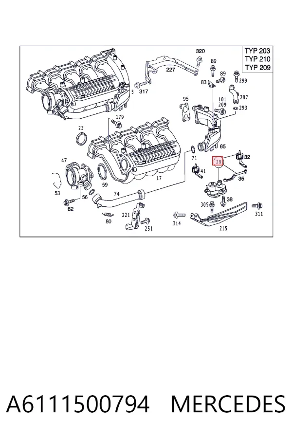 Aktuator klap kolektora ssącego A6111500794 Mercedes