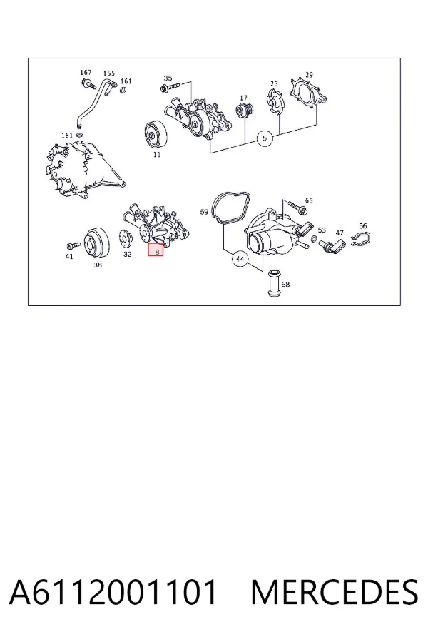 Pompa chłodząca wodna A6112001101 Mercedes
