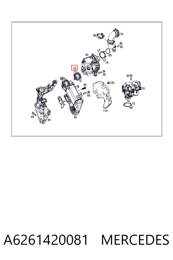Uszczelka zaworu recyrkulacji EGR A6261420081 Mercedes