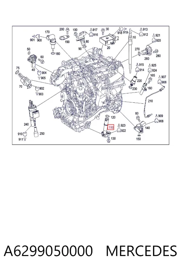 Czujnik poziomu oleju silnikowego A6299050000 Mercedes