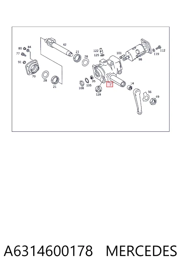 Mechanizm kierowniczy (reduktor) Mercedes 100 631