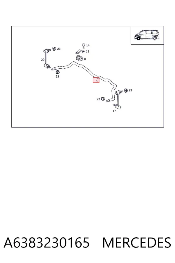 Stabilizator przedni A6383230165 Mercedes