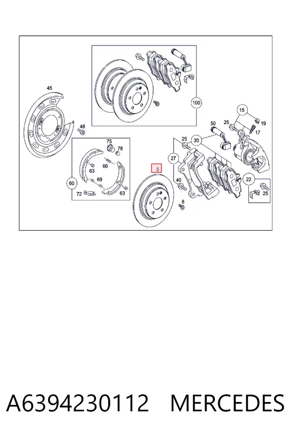 Tarcza hamulcowa tylna A6394230112 Mercedes