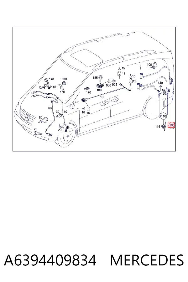 Czujnik ABS tylny prawy A6394409834 Mercedes