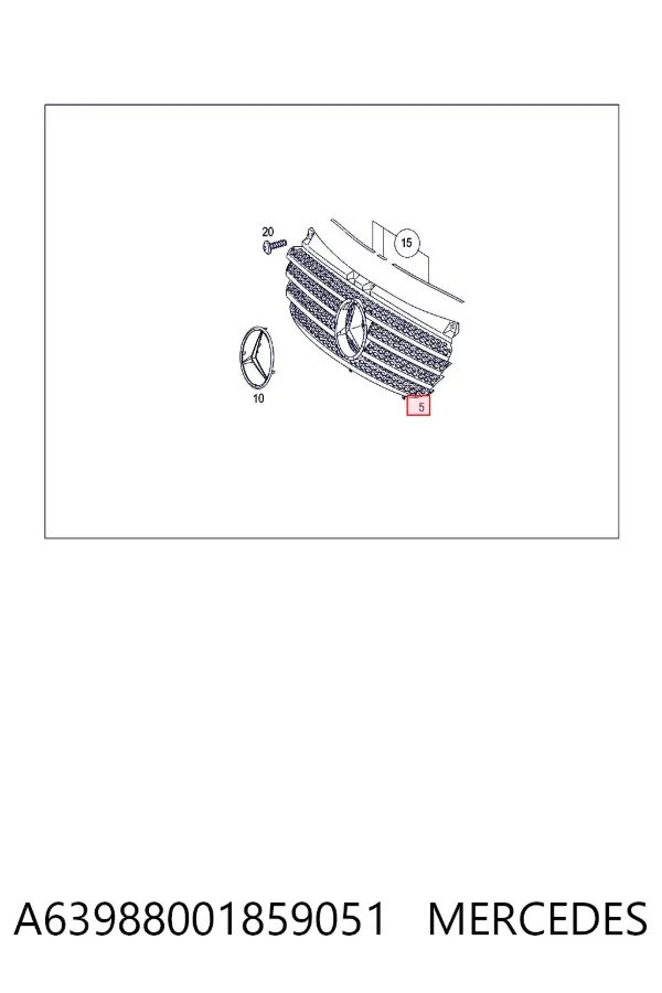 Atrapa chłodnicy A63988001859051 Mercedes
