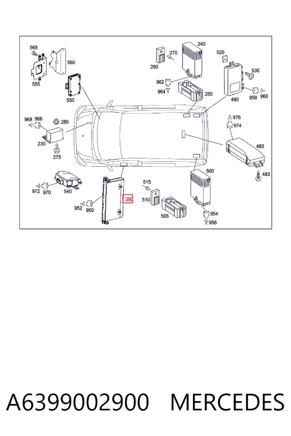 Blok komfortu przednich drzwi A6399002900 Mercedes