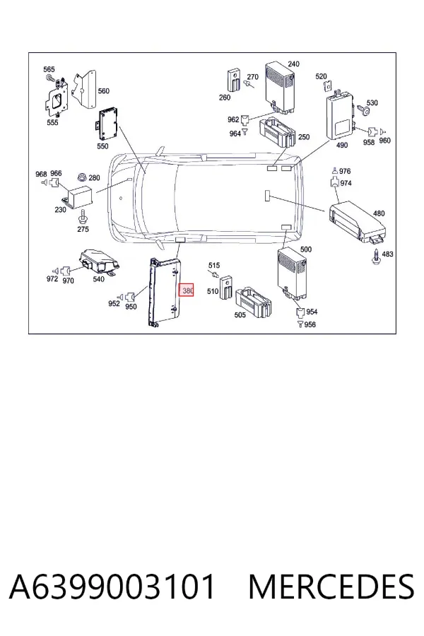 Blok komfortu przednich drzwi A6399003101 Mercedes