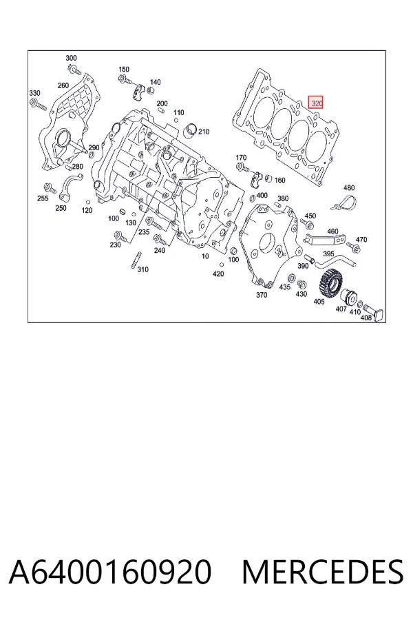 Uszczelka głowicy cylindrów A6400160920 Mercedes