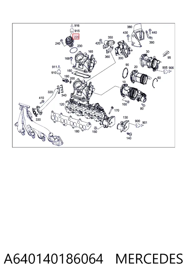 Zawór recyrkulacji spalin EGR A640140186064 Mercedes