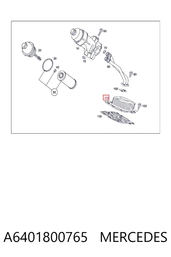 Chłodnica oleju, pod filtrem A6401800765 Mercedes