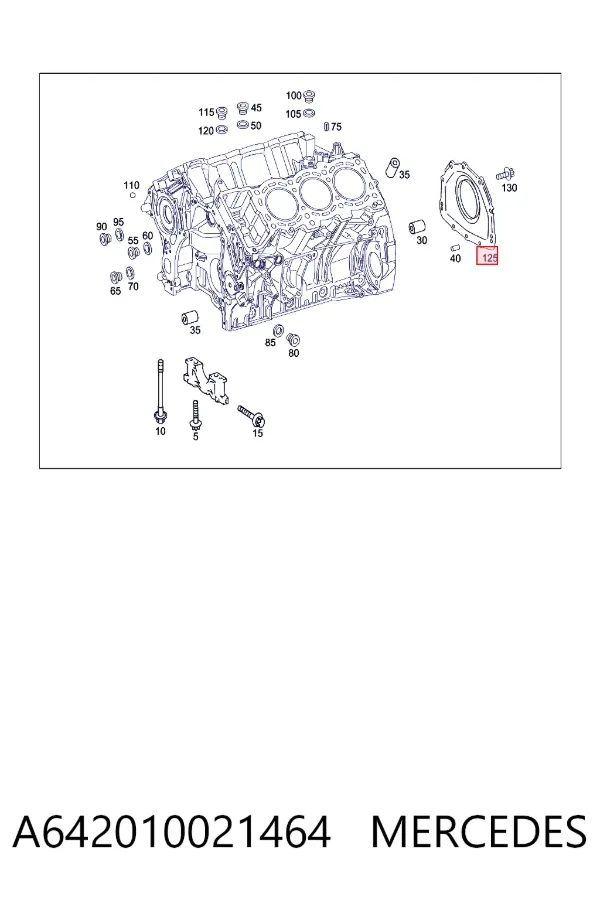 Uszczelniacz wału korbowego silnika tylny A642010021464 Mercedes