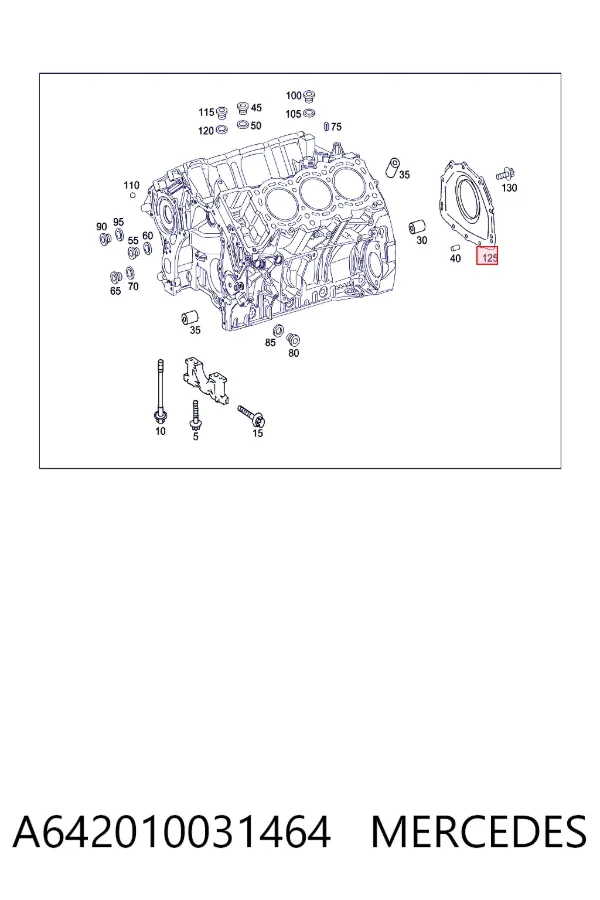 Uszczelniacz wału korbowego silnika tylny A642010031464 Mercedes