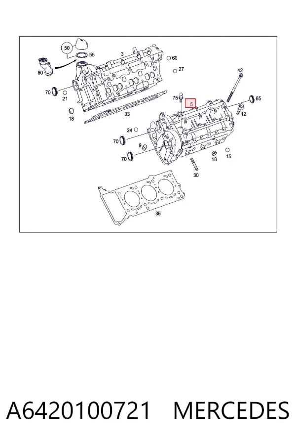 Głowica cylindrów lewa A6420100721 Mercedes