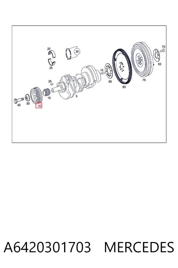 Koło pasowe wału korbowego A6420301703 Mercedes