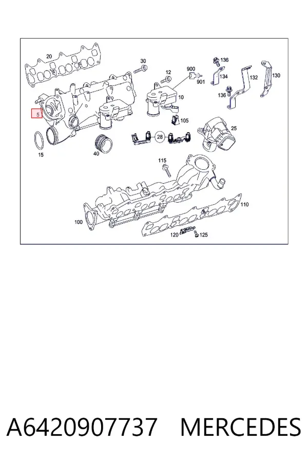 Kolektor ssący prawy A6420907737 Mercedes