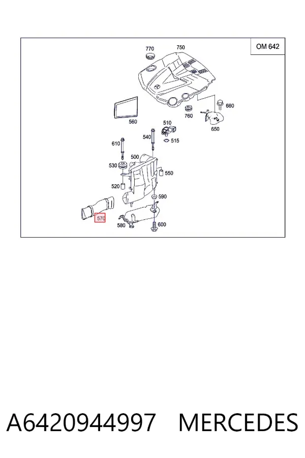 Obudowa filtra powietrza lewy A6420944997 Mercedes