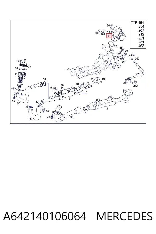 Zawór recyrkulacji spalin EGR A642140106064 Mercedes
