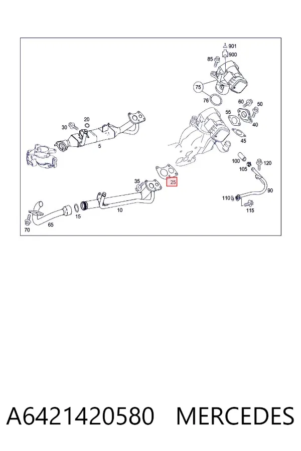Uszczelka schładzacza EGR układu recyrkulacji spalin A6421420580 Mercedes