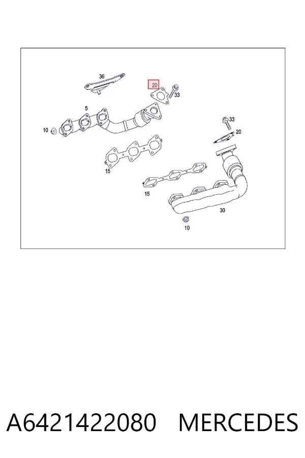 Uszczelka turbiny spalin, wylot A6421422080 Mercedes