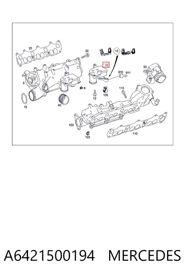 Aktuator klap kolektora ssącego A6421500194 Mercedes