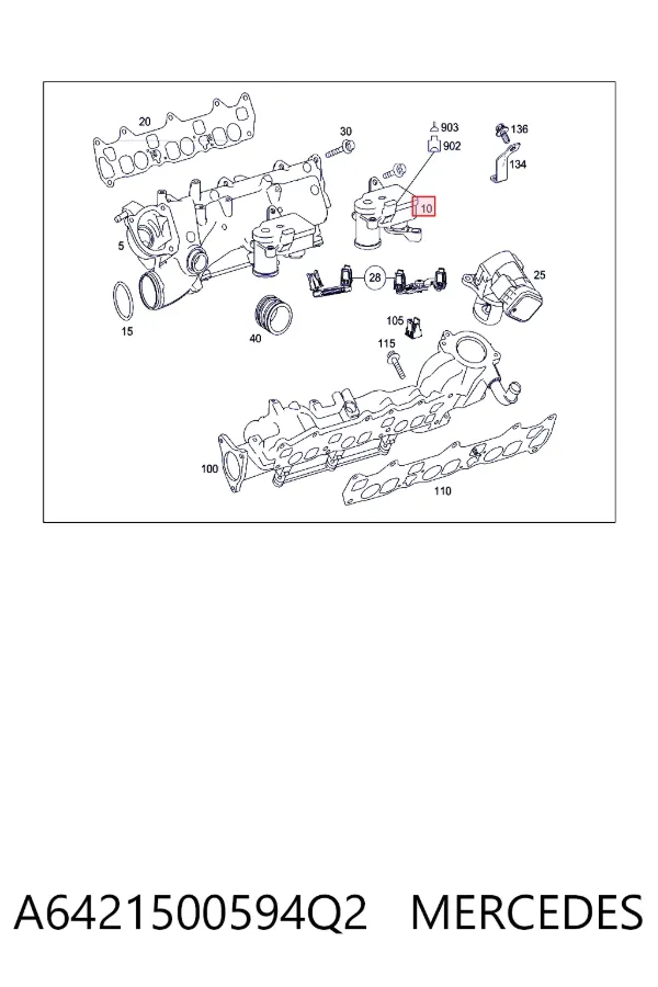 Aktuator klap kolektora ssącego A6421500594Q2 Mercedes