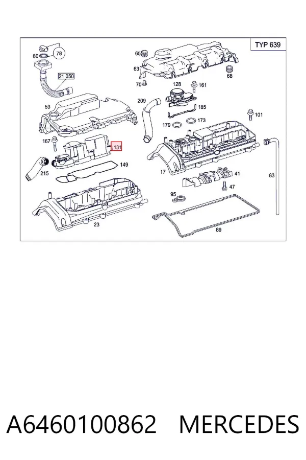 Separator oleju układu wentylacji kadłuda (bloku silnika) A6460100862 Mercedes