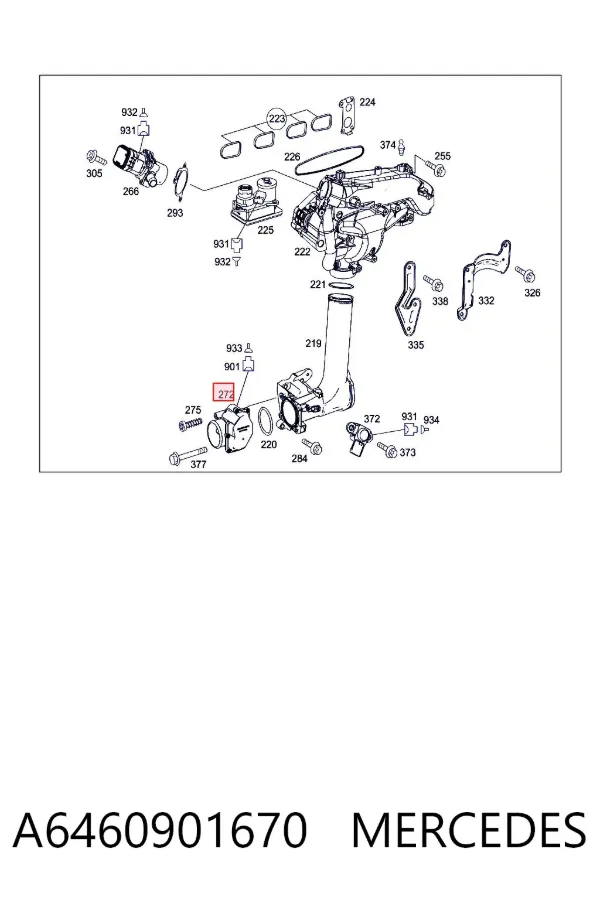 Przepustnica, komplet A6460901670 Mercedes
